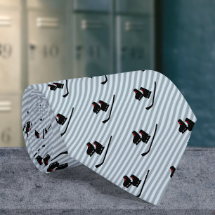 Hockey-Schaatsen en aanvinken op Ice Blue Stripes Stropdas