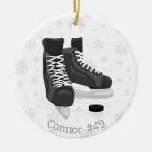 Hockey Schaatsen Monogram Kerst Ornament (Voorkant)