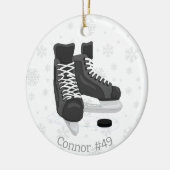 Hockey Schaatsen Monogram Kerst Ornament (Links)
