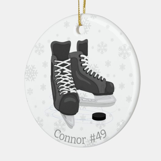 Hockey Schaatsen Monogram Kerst Ornament (Links)