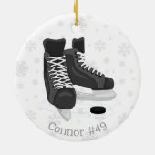 Hockey Schaatsen Monogram Kerst Ornament (Achterkant)