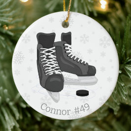 Hockey Schaatsen Monogram Kerst Ornament