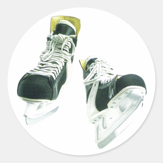 Hockey-Schaatsen Ronde Sticker (Voorkant)