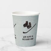 Hockey Schaatsen Stick elke naam / gelegenheid met Papieren Bekers (Achterkant)