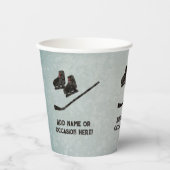 Hockey Schaatsen Stick elke naam / gelegenheid met Papieren Bekers (Voorkant)