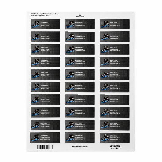 Hockey-Schaatsen van faux-koolstofvezel Etiket (Full Sheet)