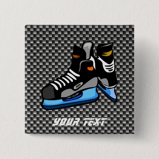 Hockey-Schaatsen van faux-koolstofvezel Vierkante Button 5,1 Cm (Voorkant)