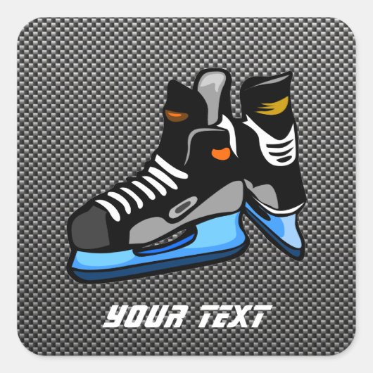 Hockey-Schaatsen van faux-koolstofvezel Vierkante Sticker (Voorkant)
