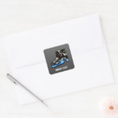 Hockey-Schaatsen van faux-koolstofvezel Vierkante Sticker (Envelop)