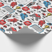 Hockey scheidsrechter spelers ijsbaan patroon cadeaupapier (Hoek)