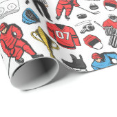 Hockey scheidsrechter spelers ijsbaan patroon cadeaupapier (Rol Hoek)