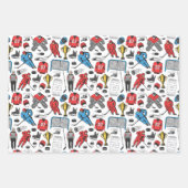 Hockey scheidsrechter spelers ijsbaan patroon inpakpapier vel (Voorkant 3)