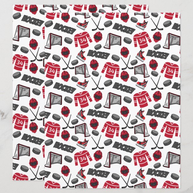 Hockey Scrapbook Papier (Voorkant / Achterkant)