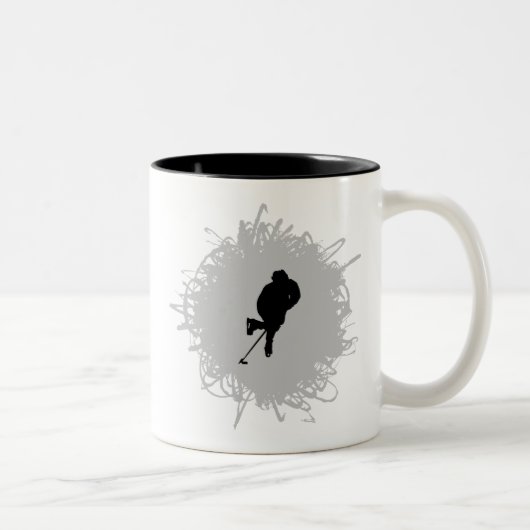 Hockey Scribble Style Tweekleurige Koffiemok (Rechts)
