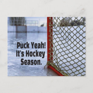 Hockey Season Ice Cold Funny Humor Puck Briefkaart