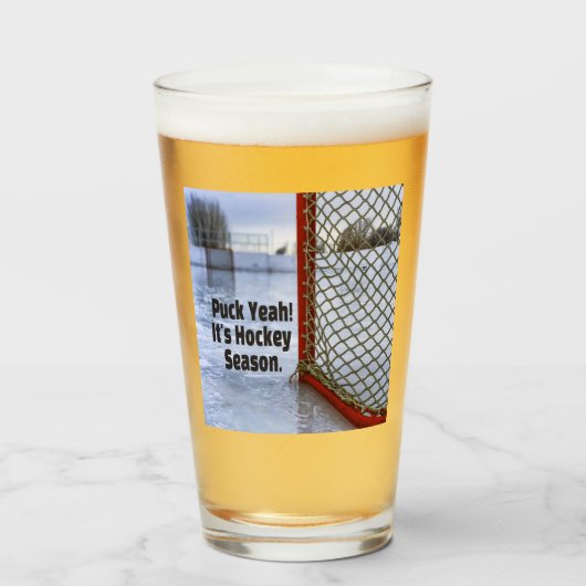 Hockey Season Ice Cold Funny Humor Puck Glas (Voorkant gevuld)