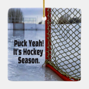 Hockey Season Ice Cold Funny Humor Puck Keramisch Ornament