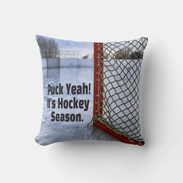 Hockey Season Ice Cold Funny Humor Puck Kussen (Voorkant)