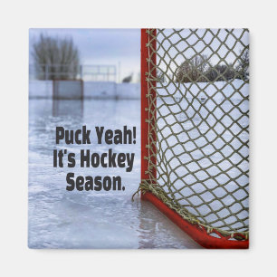 Hockey Season Ice Cold Funny Humor Puck Magneet