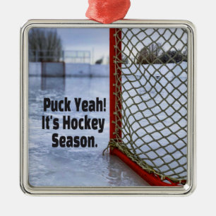 Hockey Season Ice Cold Funny Humor Puck Metalen Ornament