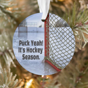 Hockey Season Ice Cold Funny Humor Puck Ornament