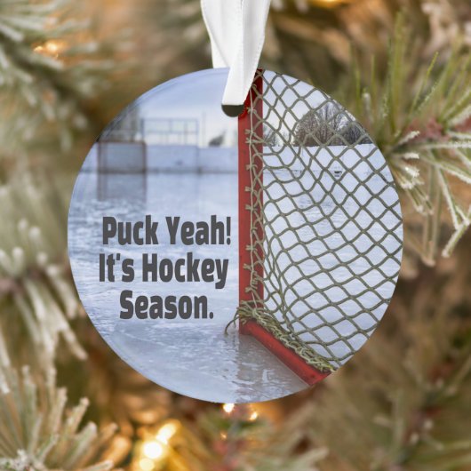 Hockey Season Ice Cold Funny Humor Puck Ornament (Boom)