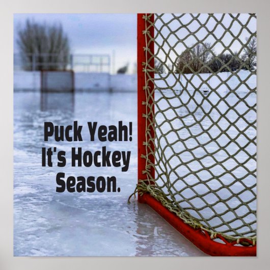 Hockey Season Ice Cold Funny Humor Puck Poster (Voorkant)