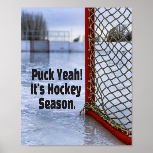 Hockey Season Ice Cold Funny Humor Puck Poster (Voorkant)