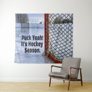 Hockey Season Ice Cold Funny Humor Puck Wandkleed