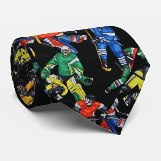 Hockey Season Ice Hockey Pattern Stropdas (Opgerold)