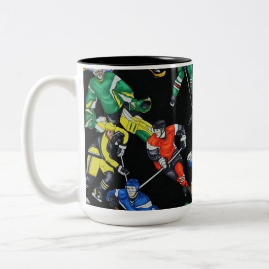 Hockey Season Ice Hockey Tweekleurige Koffiemok (Links)