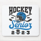 Hockey Senior 2023 Afstuderen Blue White Muismat (Voorkant)