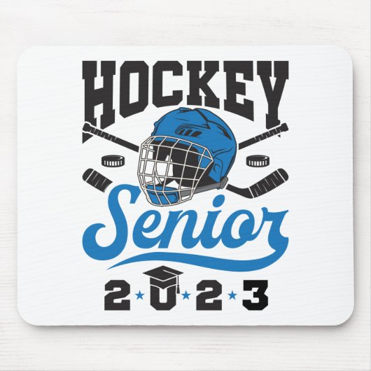 Hockey Senior 2023 Afstuderen Blue White Muismat (Voorkant)