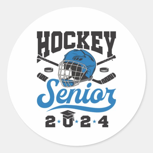 Hockey Senior Klasse van 2024 Ronde Sticker (Voorkant)