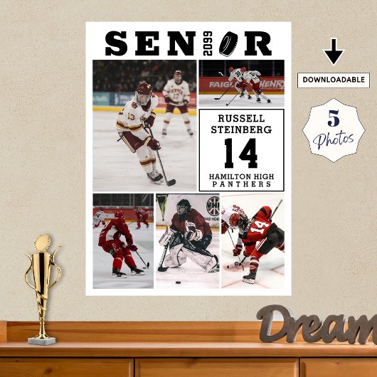 Hockey Senior Night 5 Foto Collage Poster