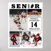 Hockey Senior Night 5 Photo Collage Poster (Voorkant)