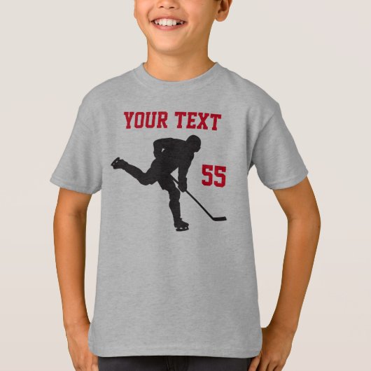 Hockey-Shirt met Angry Hockey Puck en JOUW TEKST T-shirt (Voorkant)