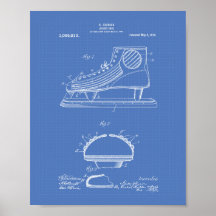 Hockey Shoe 1914 Patent Art Blueprint