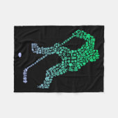 Hockey Silhouet Icoon Hockeyspeler Uitrusting _ Jo Fleece Deken (Voorkant (Horizontaal))