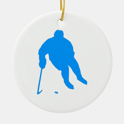 Hockey Silhouet Keramisch Ornament (Voorkant)