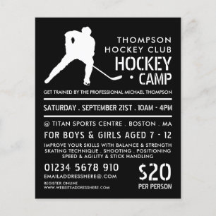 Hockey Silhouette, Hockey Camp Adverteren Flyer