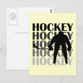 Hockey Silhouette T-shirts en cadeautjes Briefkaart (Voorkant / Achterkant)