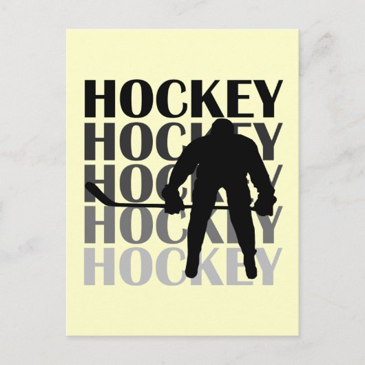 Hockey Silhouette T-shirts en cadeautjes Briefkaart (Voorkant)