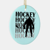 Hockey Silhouette T-shirts en cadeautjes Keramisch Ornament (Rechts)