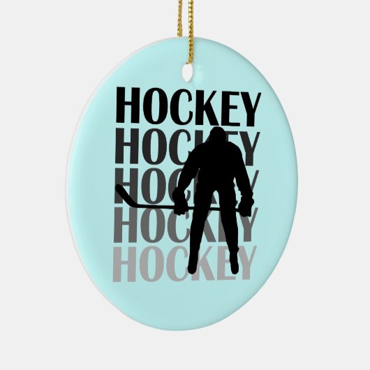 Hockey Silhouette T-shirts en cadeautjes Keramisch Ornament (Rechts)