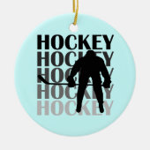 Hockey Silhouette T-shirts en cadeautjes Keramisch Ornament (Voorkant)