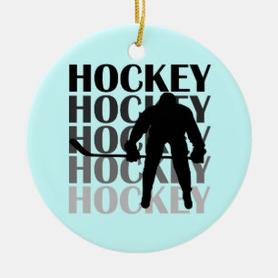Hockey Silhouette T-shirts en cadeautjes Keramisch Ornament