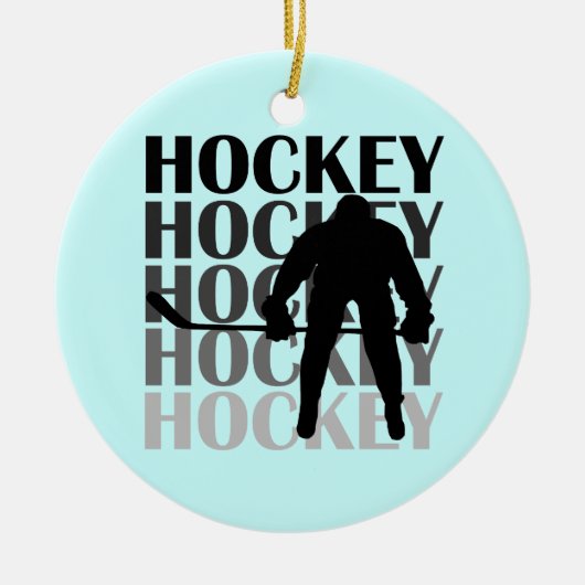 Hockey Silhouette T-shirts en cadeautjes Keramisch Ornament (Voorkant)