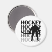 Hockey Silhouette T-shirts en cadeautjes Magneet (Voorkant / Achterkant)