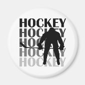 Hockey Silhouette T-shirts en cadeautjes Magneet (Voorkant)